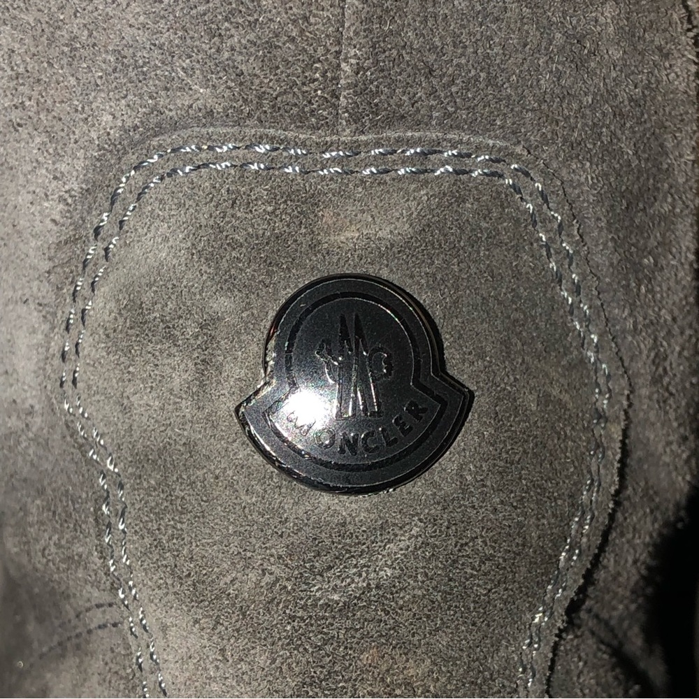 Moncler Authentic Gray Suede Patty Military Ankle Boots,Size-38 - Picture 4 of 16